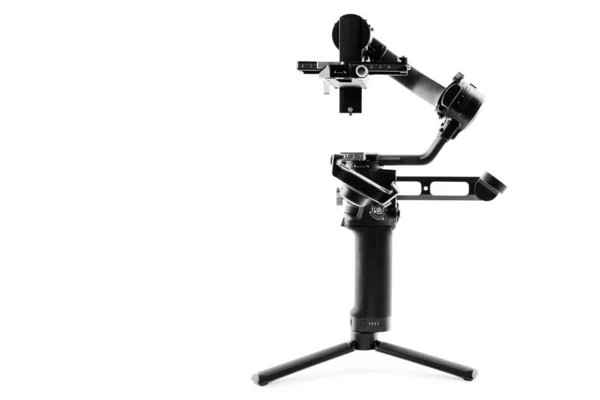 Kamera Gimbal Stabilizációs Állványrendszer Fehér Alapon — Stock Fotó