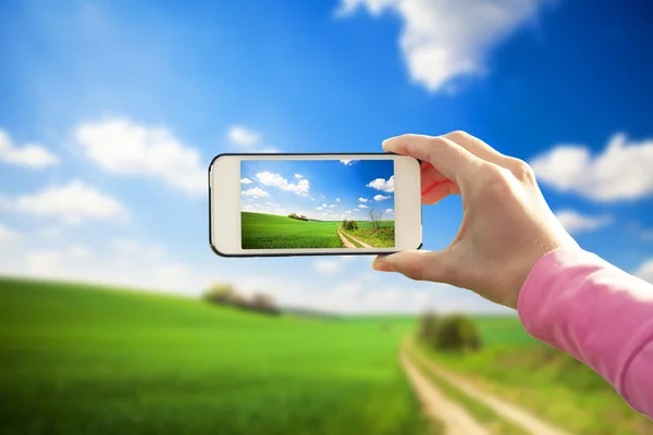 Telefone na mão — Fotografia de Stock