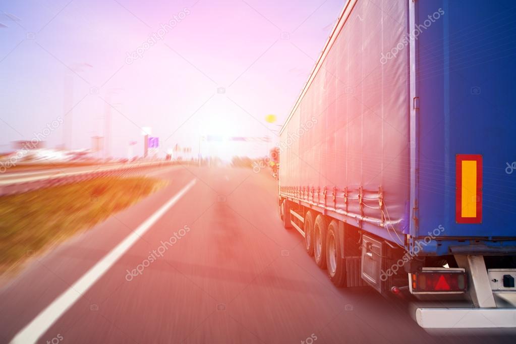 Truck on highway
