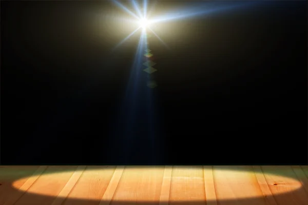 Licht auf Holzboden im leeren Raum — Stockfoto