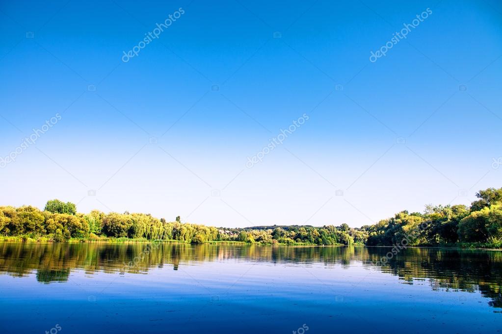 Picturesque forest and the river