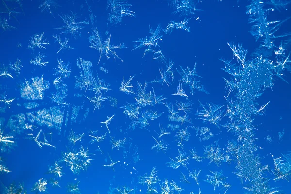 Winterhintergrund aus Schneeflocken verschwimmt — Stockfoto