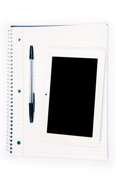 Notebook isolato su sfondo bianco — Foto Stock