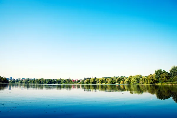 Malebný les a řeka — Stock fotografie