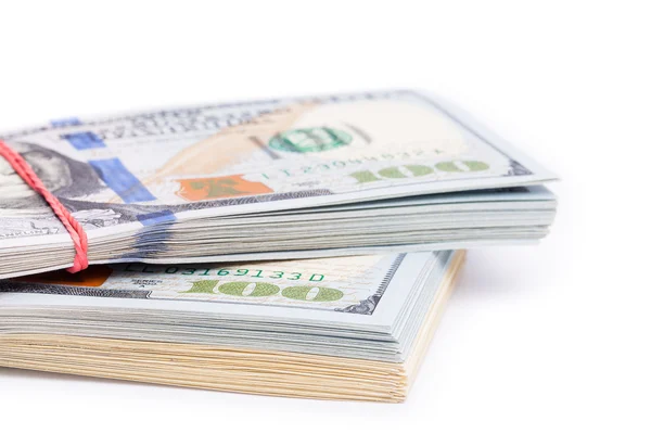 Dinheiro isolado num fundo branco — Fotografia de Stock