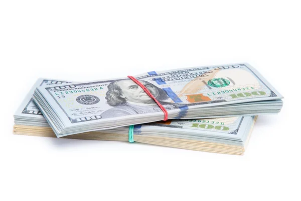 Dinheiro isolado num fundo branco — Fotografia de Stock