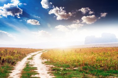 Yeşil Alan ve Güzel Gün Batımı