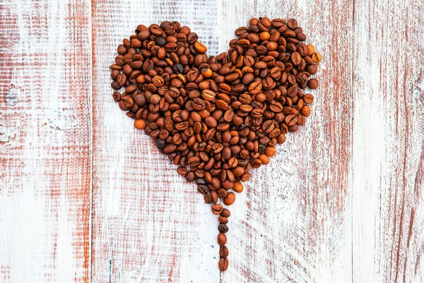 Granos de café como un corazón Me encanta el café —  Fotos de Stock