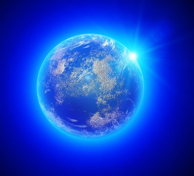 Dünya. Uzaydan görüntüleyin. Nasa tarafından döşenmiş bu görüntü unsurları