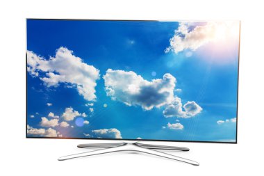 doğal peyzaj ile modern monitör