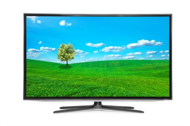 doğal peyzaj ile modern monitör