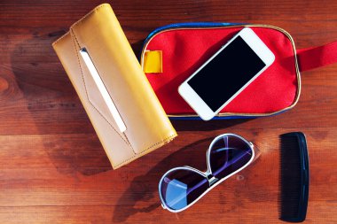 seyahat için çeşitli nesneler