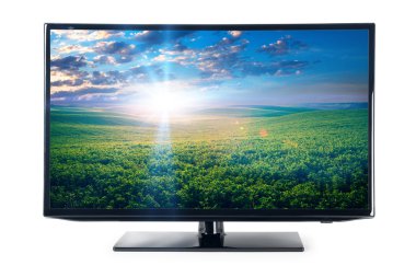 doğal peyzaj ile modern monitör