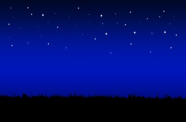 yıldızlı gece gökyüzü alanının üstündeki