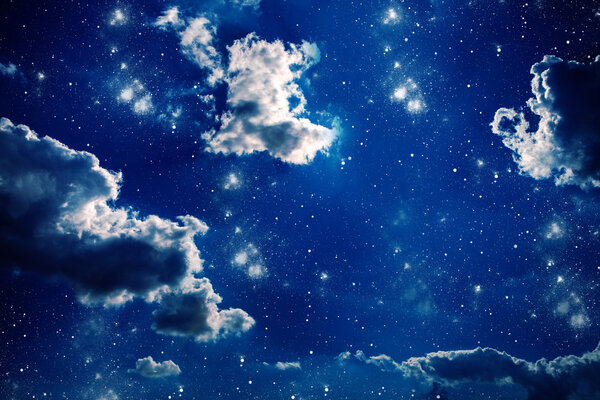 Night sky with stars and moonlight background