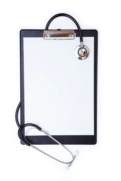 Prázdná schránka s stetoskop — Stock fotografie