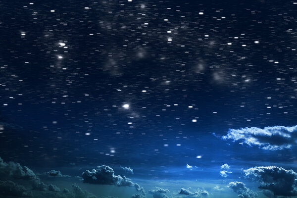 Night sky with stars and moonlight background
