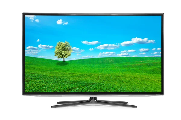 Modern monitor with natural landscape — Stock Photo, Image