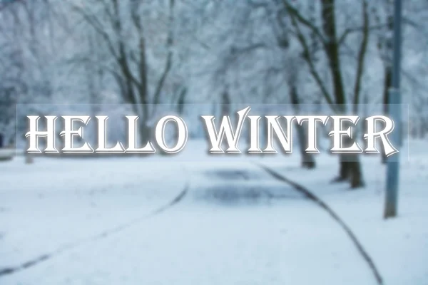 Hello winter lettering — Stock Photo, Image