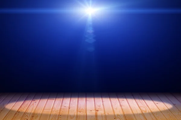Licht auf Holzboden — Stockfoto