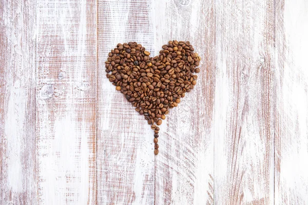Koffie korrels als hart — Stockfoto