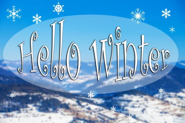 Hello winter lettering — Stock Photo, Image