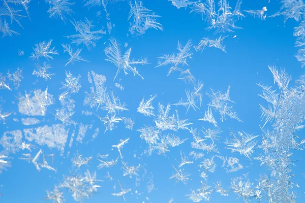 Winterhintergrund aus Schneeflocken verschwimmt — Stockfoto