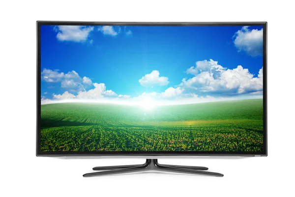 Modern monitor with natural landscape — Stock Photo, Image