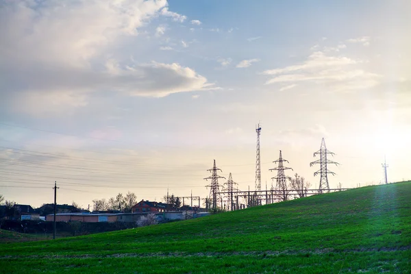 Power station in field — Stock Photo, Image