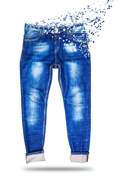 Blue Jeans disintegration — Stock Photo, Image