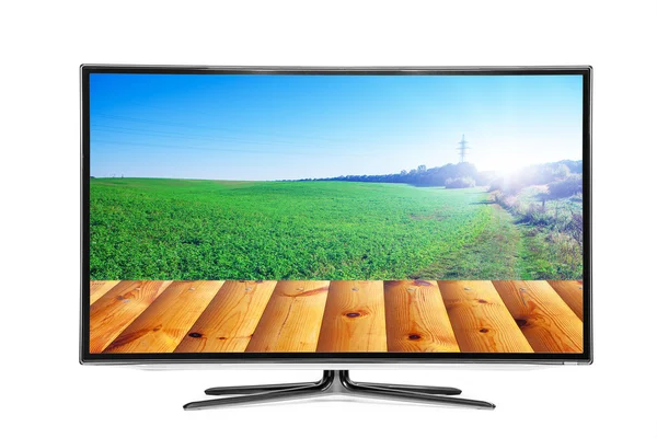 4 k ekran monitör üzerinde beyaz — Stok fotoğraf