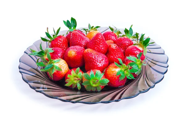 Fresh strawberries in dish — Stock Photo, Image