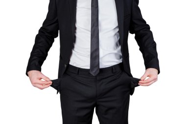 iflas adam beyaz izole