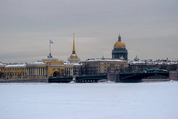 Winter Sint Petersburg Winter Palace Admiraliteit Isaac Cathedral Uitzicht Vanaf — Stockfoto