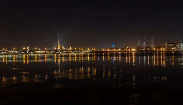 Petersburg Neva Akşam Yemeği Uzun Pozlama Telifsiz Stok Fotoğraflar