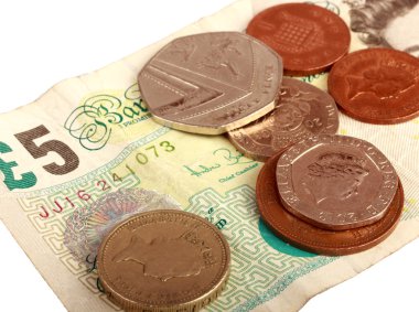 Beyaz üzerine İngiliz parası