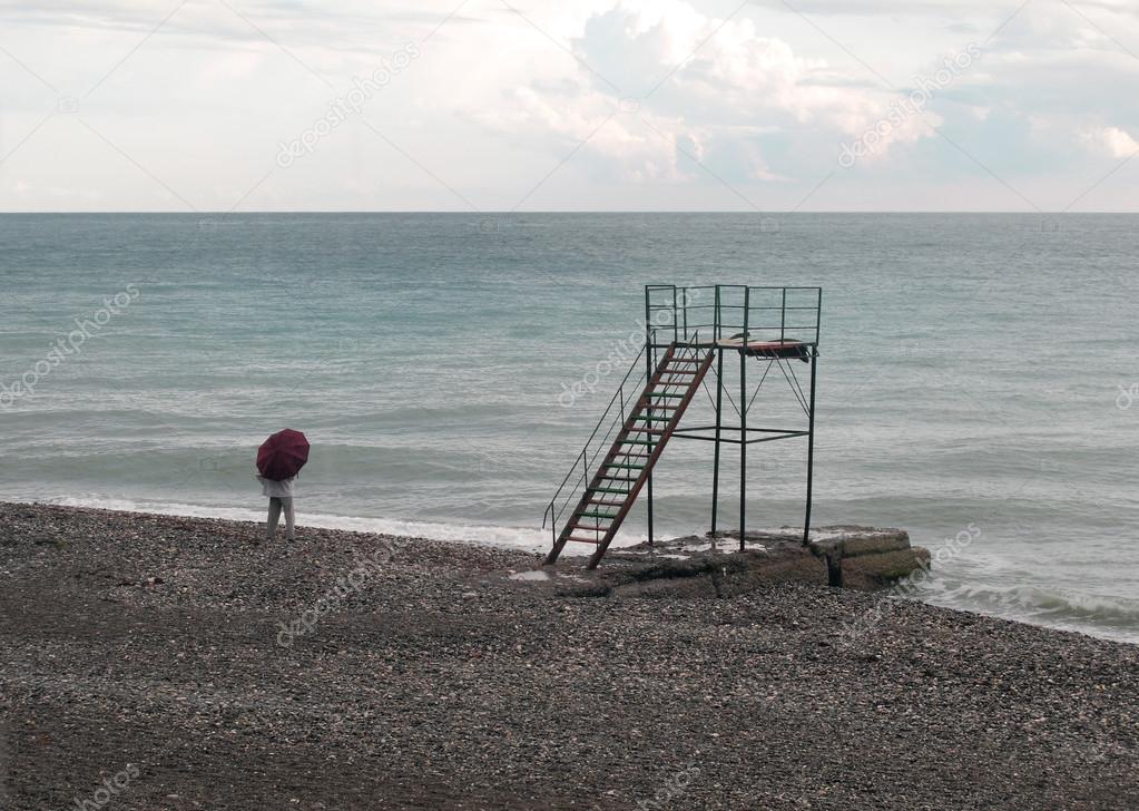 Storm on the beach in Abkhazia