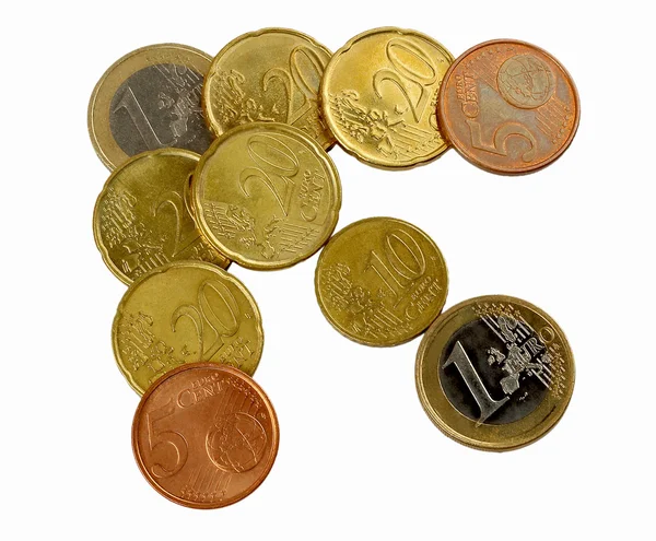 Monedas en euros —  Fotos de Stock