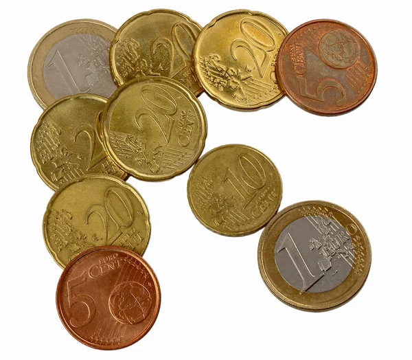 Monedas en euros —  Fotos de Stock