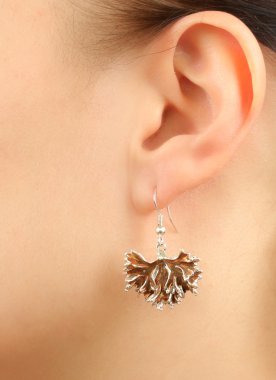 Women's ear with earring clipart