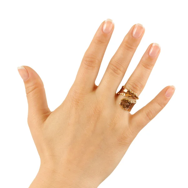 Woman's hand with a ring — Stock Photo, Image