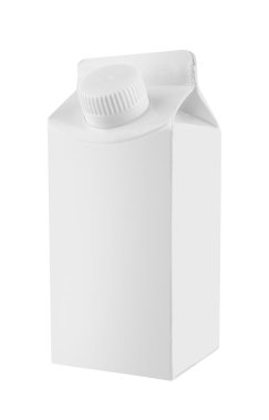 Beyaz karton paket süt ve meyve suyu