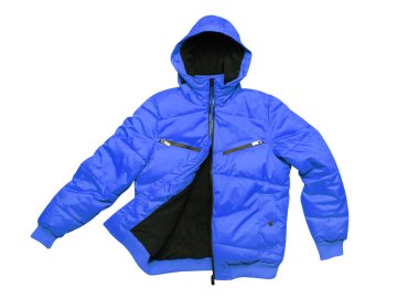 Mavi Ceket beyaz arkaplanda izole edildi