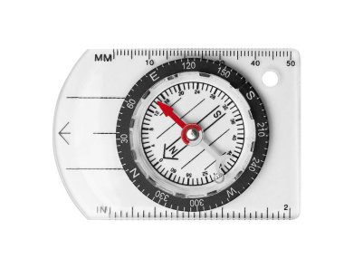 Beyaz arkaplanda pusula izole edildi