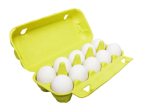 纸板蛋盒鸡蛋 — 图库照片