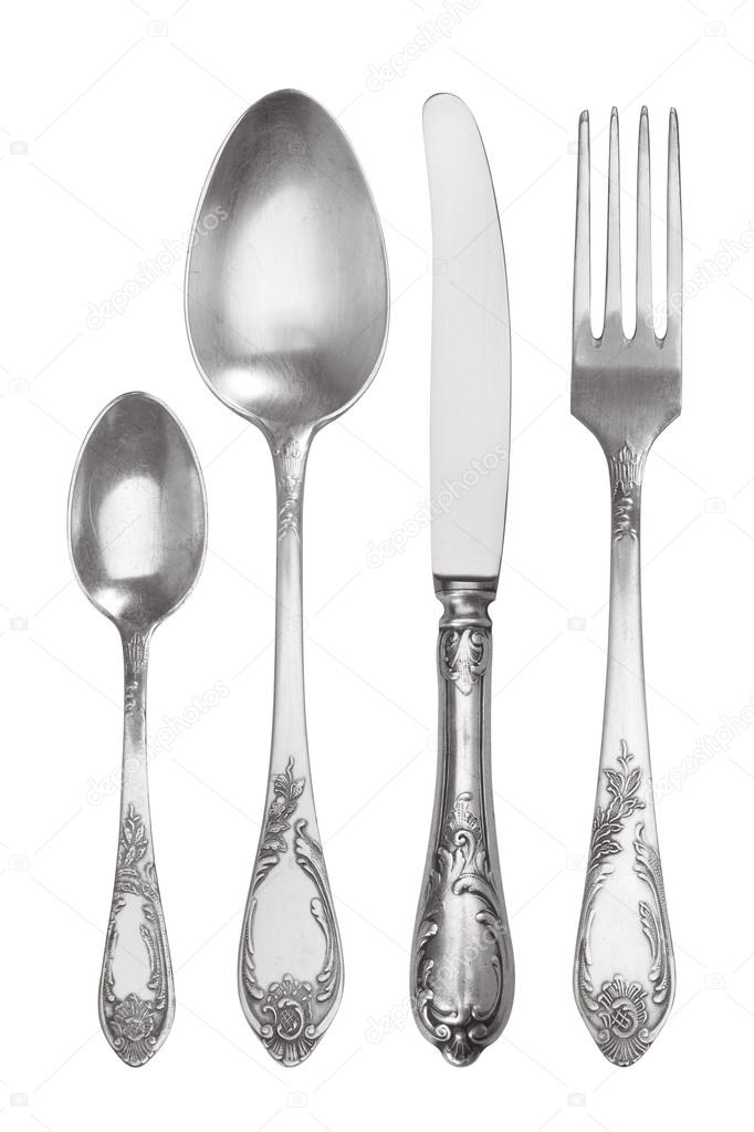 Cutlery set with vintage Fork, Knife and Spoons