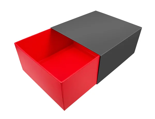 Caja de cartón roja vacía —  Fotos de Stock