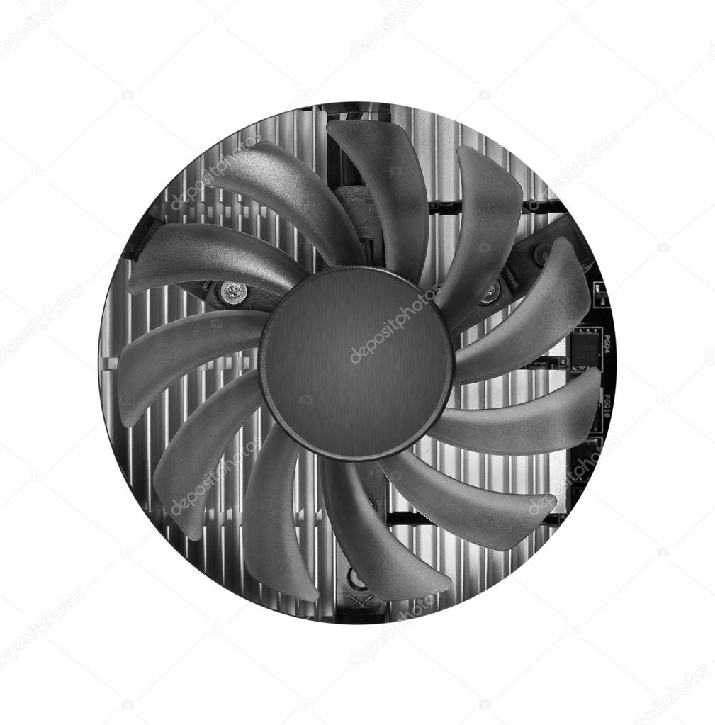 Fan with heatsink closeup