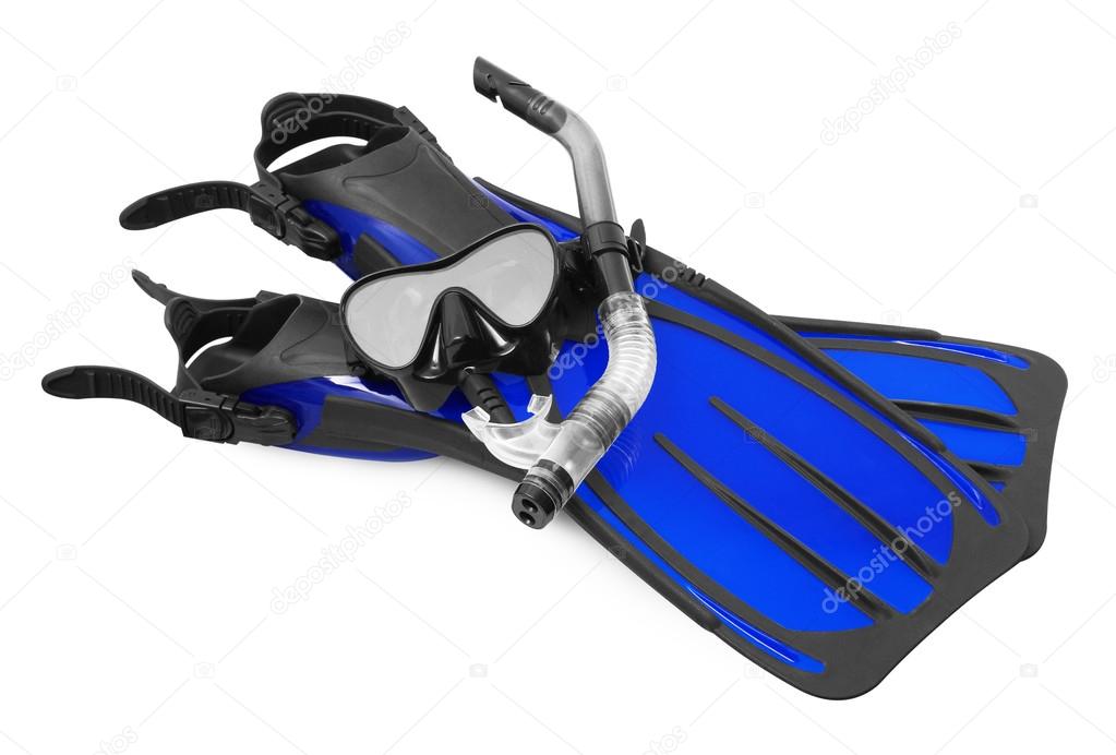 Snorkel, flippers and Mask for Diving