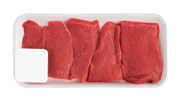 Frisches rohes Fleisch in der Verpackung — Stockfoto